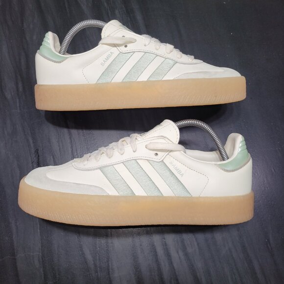 Adidas Womens Samba Sambae Size 10 Sneakers White Lime Green IG1947 (#2258) - Picture 10 of 15